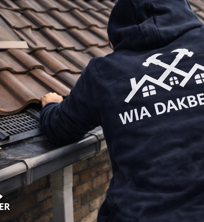 Dakdekker werkt aan het dak